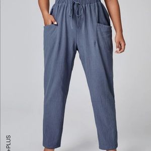 🔵2 for $16 bundle! Tapered Periwinkle Cotton pants with Elastic Waist